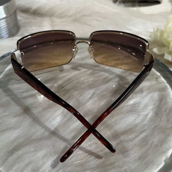 NEW Fantas-Eyes Y2K Rimless Square Oversized Tortoise Gradient Sunglasses NWOT - Picture 14 of 16